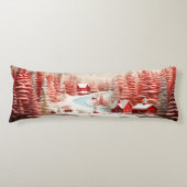 3D Scandinavisch winterlandschap Lichaamskussen (Voorkant)