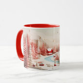 3D Scandinavisch winterlandschap Mok (Voorkant links)