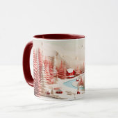 3D Scandinavisch winterlandschap Mok (Voorkant links)