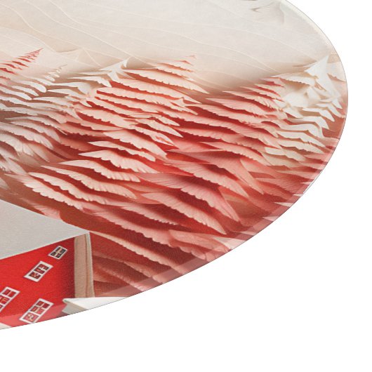 3D Scandinavisch winterlandschap Snijplank (Hoek)