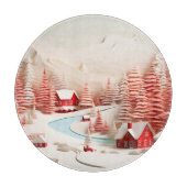 3D Scandinavisch winterlandschap Snijplank (Voorkant)