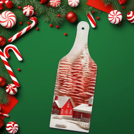 3D Scandinavisch winterlandschap Snijplank