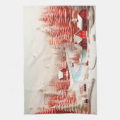 3D Scandinavisch winterlandschap Theedoek (Verticaal)