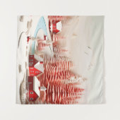 3D Scandinavisch winterlandschap Wandkleed (Voorkant (horizontaal))