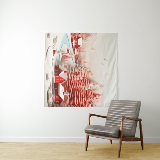 3D Scandinavisch winterlandschap Wandkleed (In Situ (horizontaal))