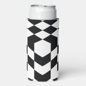 3D schaakbord zwart kubus wit Seltzer Blikjeskoeler (Seltzer Achterkant)