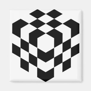 3d schaakbordkubus magneet