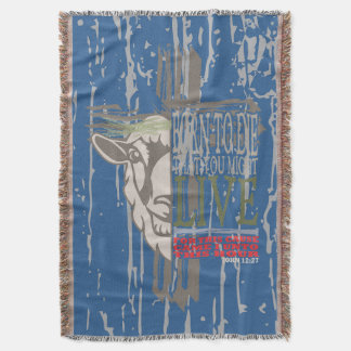 3D Schaduw Kruis Offerlam Geboren Om Te Sterven Deken