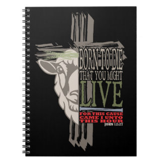 3D Schaduw Kruis Offerlam Geboren Om Te Sterven Notitieboek