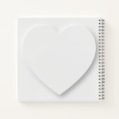 3D schaduw wit hart minimalistisch Notitieboek (Achterkant)