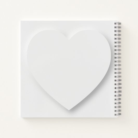 3D schaduw wit hart minimalistisch Notitieboek (Achterkant)