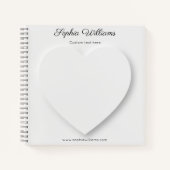 3D schaduw wit hart minimalistisch Notitieboek (Voorkant)