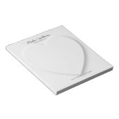 3D schaduw witte hart minimalist Notitieblok (Schuin)