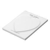 3D schaduw witte hart minimalist Notitieblok (Linkerzijde)