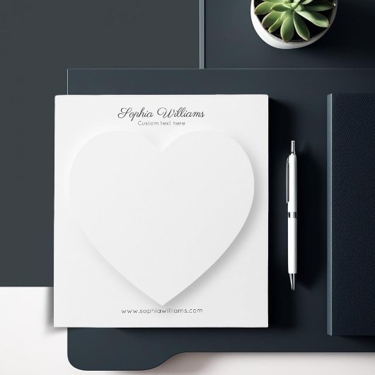 3D schaduw witte hart minimalist Notitieblok