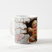 3D schattig sneeuwman kerst Koffiemok (Voorkant links)