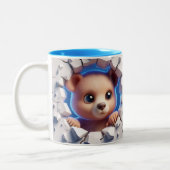 3D Schattige Baby Beer Hot Cocoa Coffee Animals Mo Tweekleurige Koffiemok (Links)