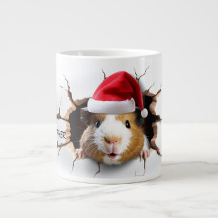 3D Schattige cavia met Santa Hat Grote Koffiekop
