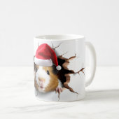 3D Schattige cavia met Santa Hat Koffiemok (Voorkant rechts)