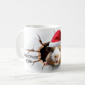 3D Schattige cavia met Santa Hat Koffiemok (Voorkant links)