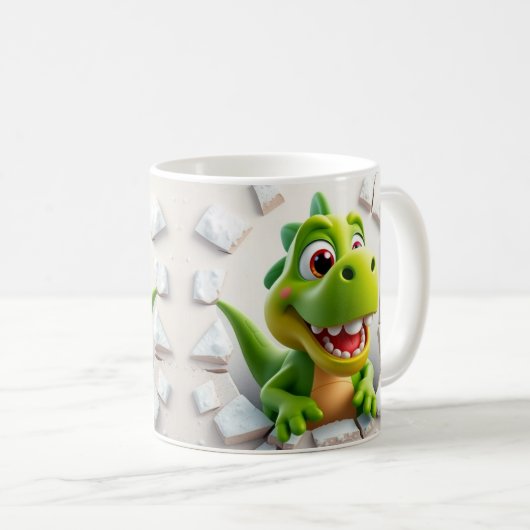 3D schattige dinosaurus mok wrap, 3D ontwerp mok w (Voorkant rechts)