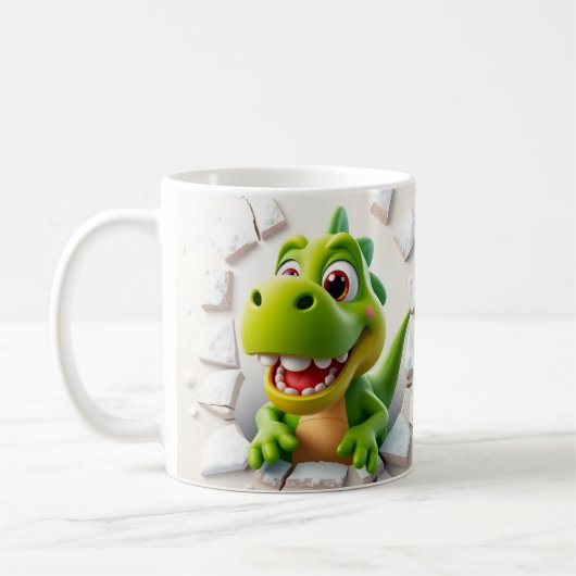 3D schattige dinosaurus mok wrap, 3D ontwerp mok w (Links)