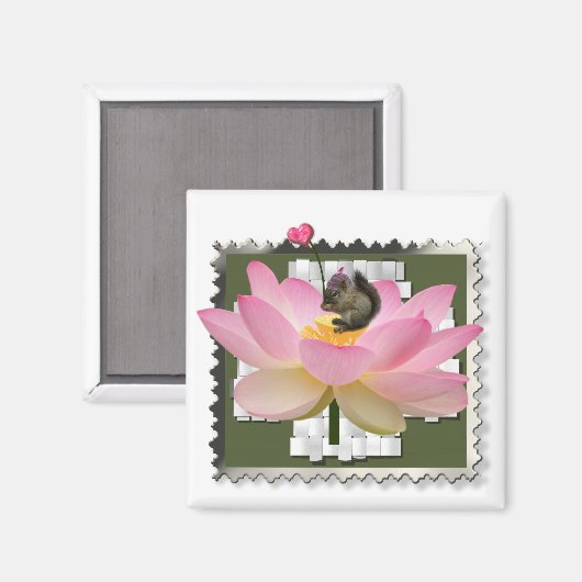 3D Schattige eekhoorn met omhulling op ventilator Magneet (Voorkant / Achterkant)