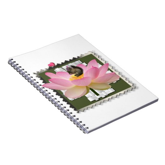 3D Schattige eekhoorn met omhulling op ventilator Notitieboek (Rechterzijde)