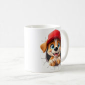 3D schattige hond mok wrap ontwerp (Voorkant rechts)