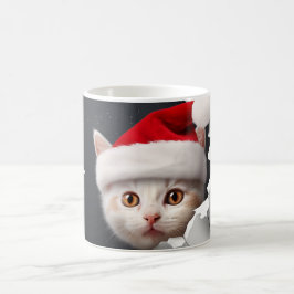 3D Schattige Kitten met Santa Hat Koffiemok