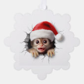 3D Schattige Monkey Ornament Kaart (Voorkant)