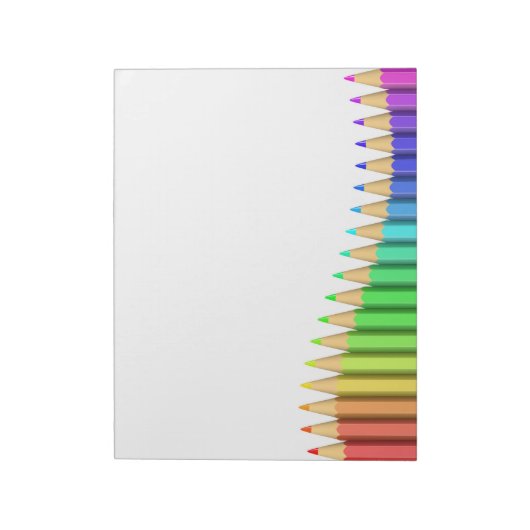 3D schattige regenboogcrayons Notitieblok (Linkerzijde)