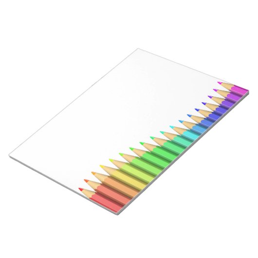 3D schattige regenboogcrayons Notitieblok (Schuin)