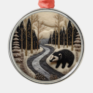 3D Schattige Woodland Dierlijke Kerstdagen Metalen Ornament