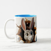 3D Schattigee Baby Donkey Hot Cocoa Coffee Animals Tweekleurige Koffiemok (Links)