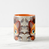 3D Schattigee Baby Fox Hot Cocoa Koffiedieren Tweekleurige Koffiemok (Center)