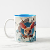 3D Schattigee Baby Kangaroo Hot Cocoa Koffiedieren Tweekleurige Koffiemok (Links)
