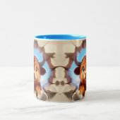 3D Schattigee Baby Koe Hot Cocoa Koffiedieren Tweekleurige Koffiemok (Center)