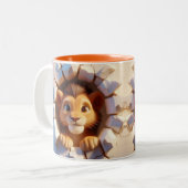 3D Schattigee Baby Lion Hot Cocoa Koffiedieren Mok (Voorkant links)