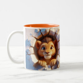 3D Schattigee Baby Lion Hot Cocoa Koffiedieren Mok