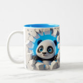 3D Schattigee Baby Panda Hot Cocoa Koffiedieren Mo Tweekleurige Koffiemok (Links)