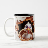 3D Schattigee Baby Turkije Hot Cocoa Koffiedieren Tweekleurige Koffiemok (Links)
