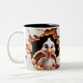 3D Schattigee Baby Turkije Hot Cocoa Koffiedieren Tweekleurige Koffiemok