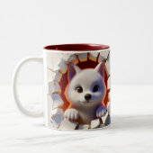 3D Schattigee Baby Wolf Hot Cocoa Koffiedieren Tweekleurige Koffiemok (Links)