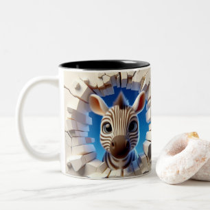 3D Schattigee Baby Zebra Hot Cocoa Coffee Animals  Tweekleurige Koffiemok