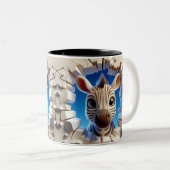 3D Schattigee Baby Zebra Hot Cocoa Coffee Animals  Tweekleurige Koffiemok (Voorkant rechts)
