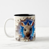 3D Schattigee Baby Zebra Hot Cocoa Coffee Animals  Tweekleurige Koffiemok (Links)