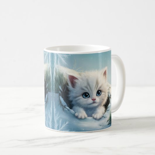 3D Schattigee Cat Coffee Mok Wrap - Hoge kwaliteit (Voorkant rechts)