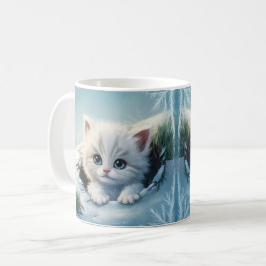 3D Schattigee Cat Coffee Mok Wrap - Hoge kwaliteit (Voorkant links)