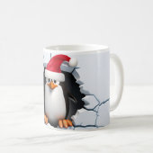3D Schattigee Pinguïn met Santa Hat Koffiemok (Voorkant rechts)